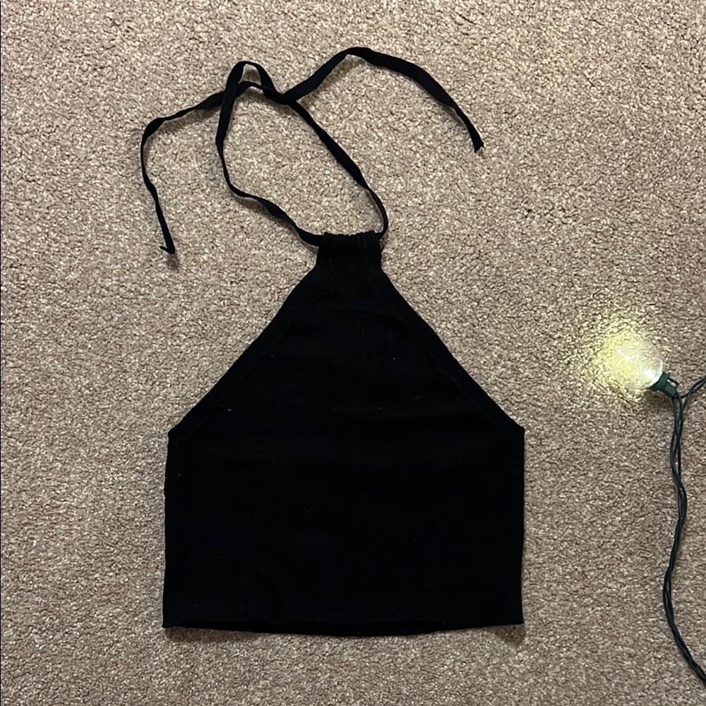Black Tie Halter Top